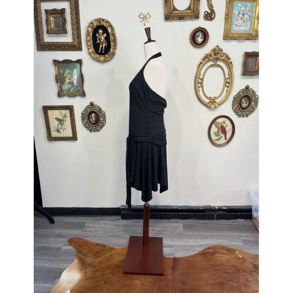 Vintage Y2K City Triangles Glitter Halter Handkerchief Dress - Picture 2 of 6